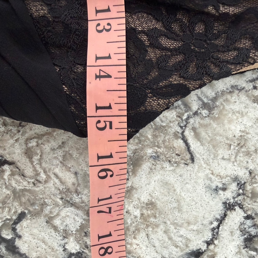 VTG Ann Klein Black Sleeveless Dress Lace Silk Cocktail Wedding Guest LBD Size 6 - Picture 10 of 12